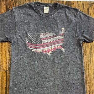 USA Flag Patriotic T-Shirt Women’s Size M
